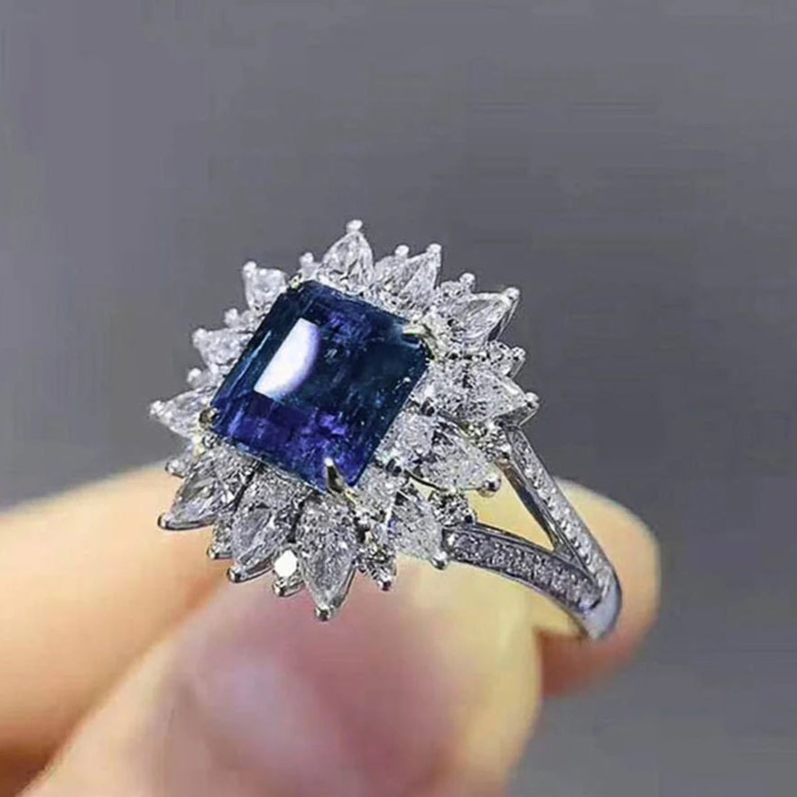 ZRJ346 CSH Square Flower Ring 👑