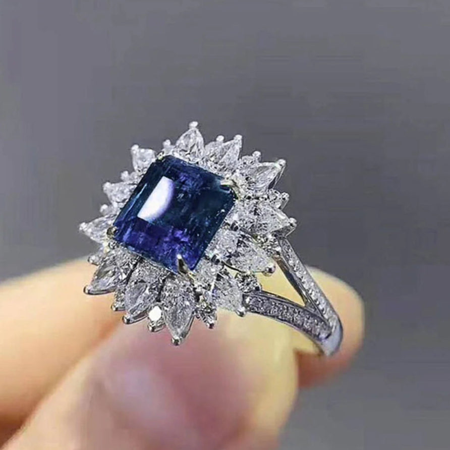 ZRJ346 CSH Square Flower Ring 👑