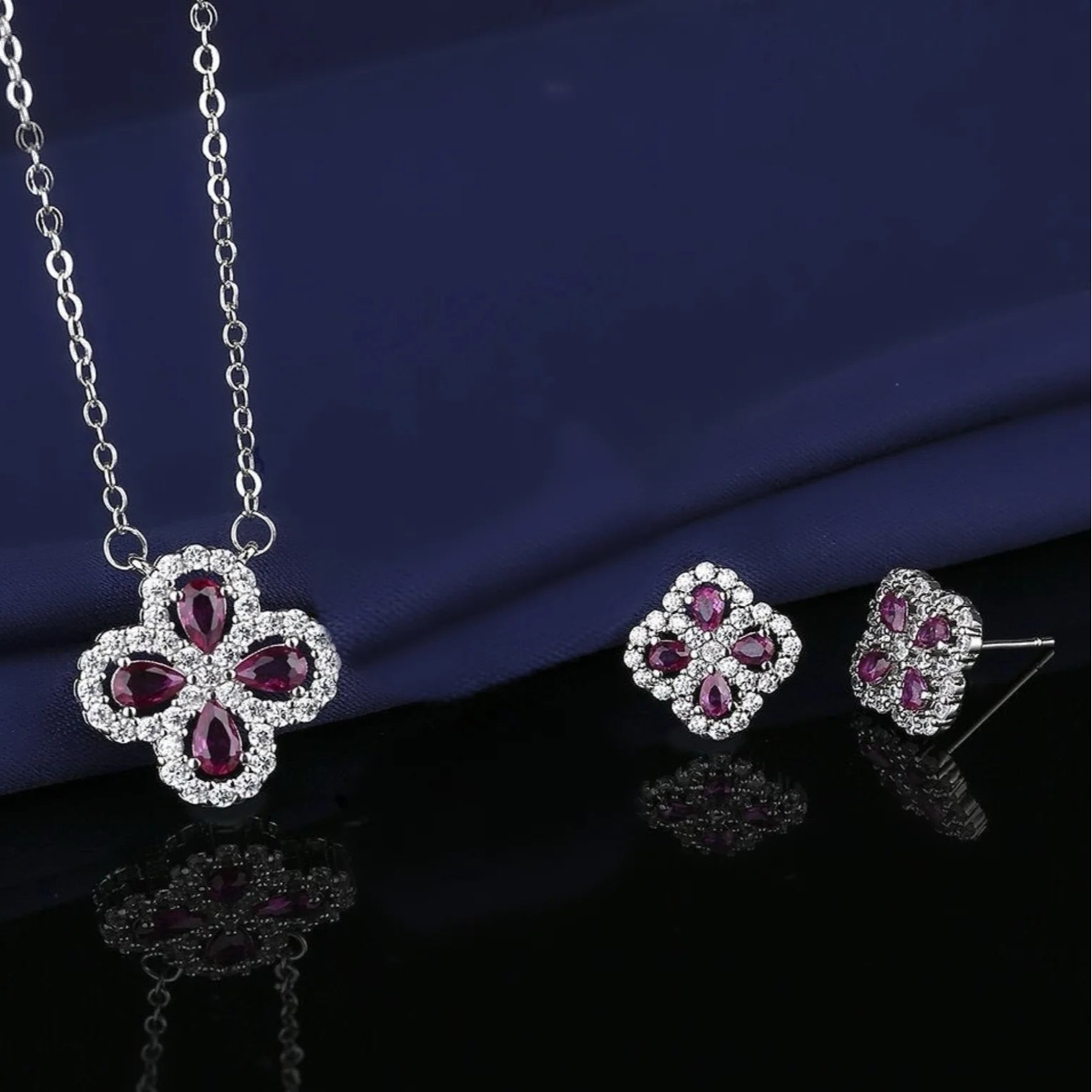 ZRJ567 BLX Tear/Flower Pendent Set 👑