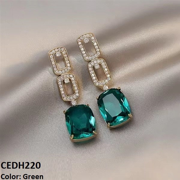 ZJE0002. STERLING SQUARE DROP EARRINGS PAIR