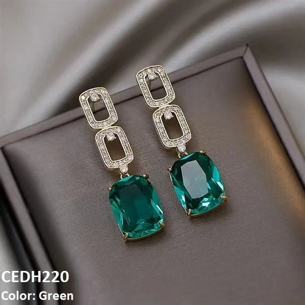 ZJE0002. STERLING SQUARE DROP EARRINGS PAIR