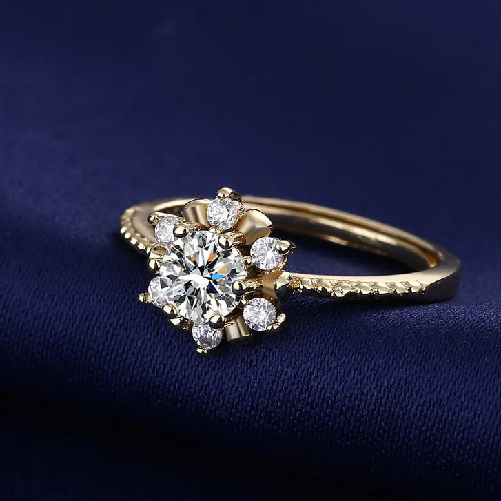ZJR0002. Gold Flower Ring Adjustable 👑