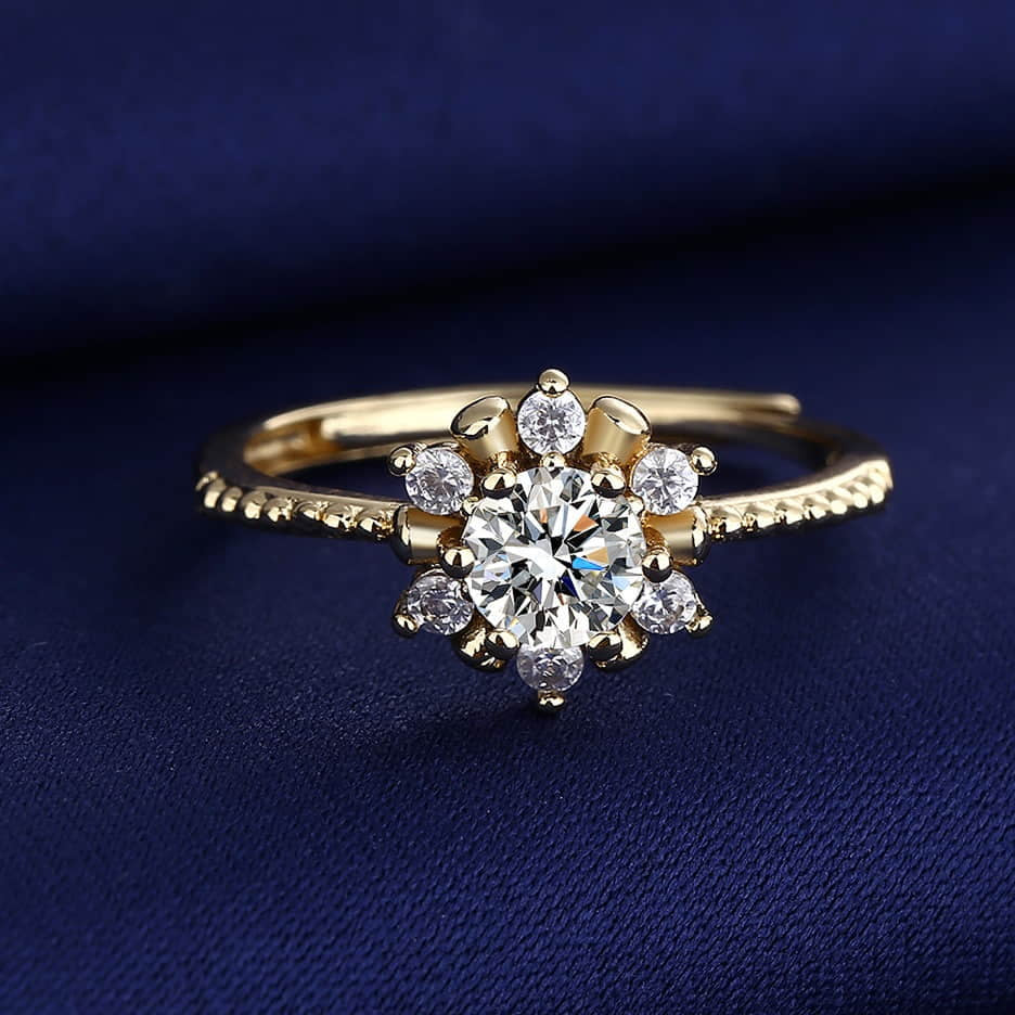 ZJR0002. Gold Flower Ring Adjustable 👑