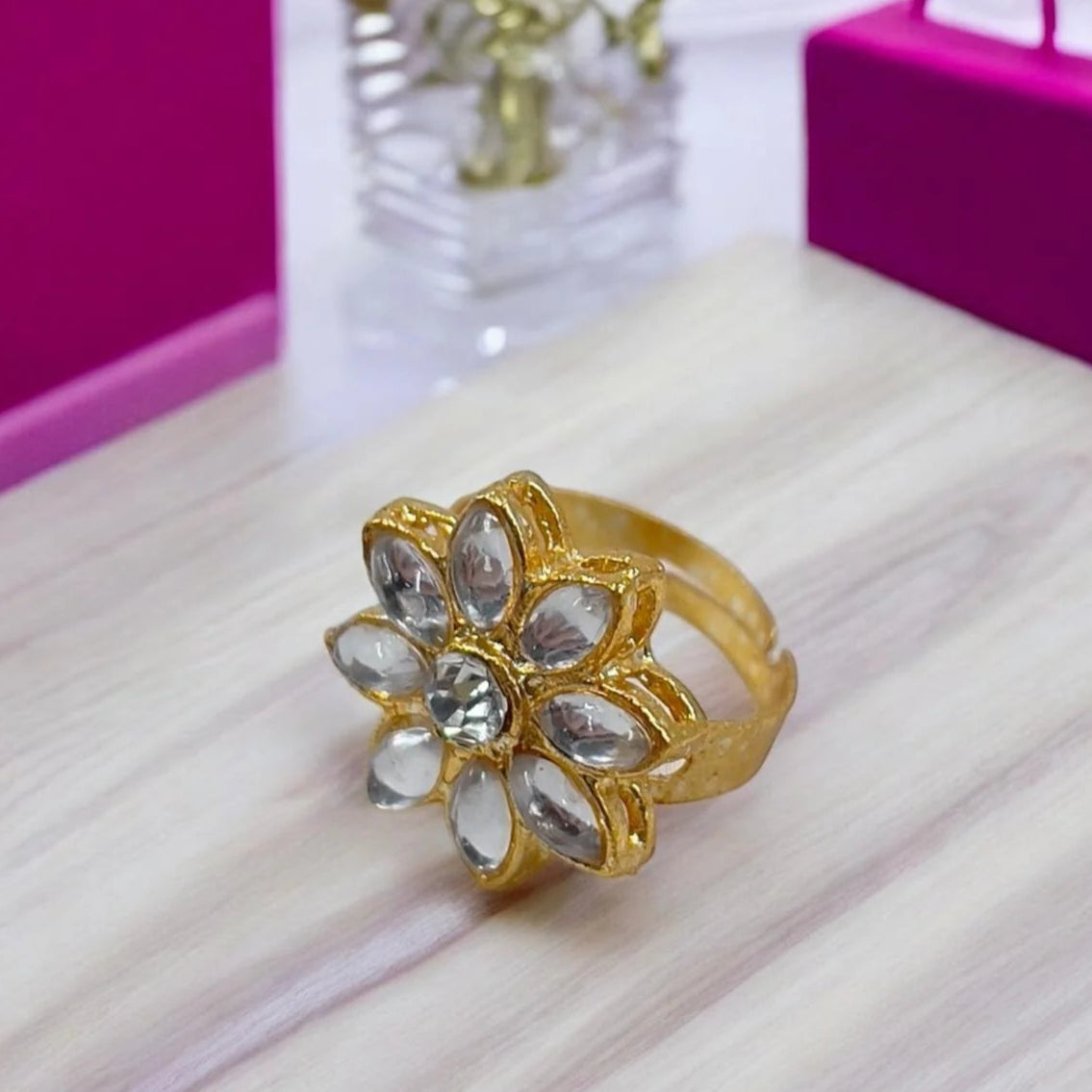 ZRJ035 FRN Flower Ring Adjustable