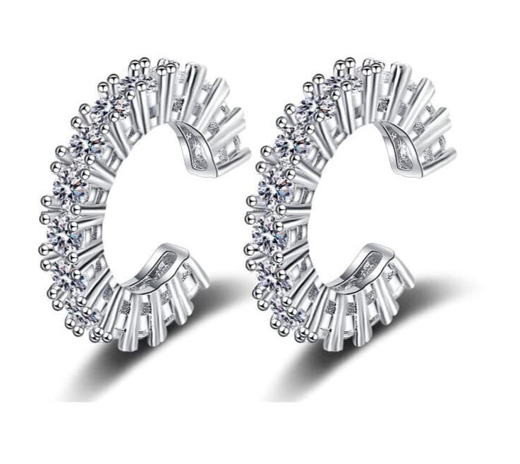 ZRJ074 BLX C Sterling Ear Cuff Pair