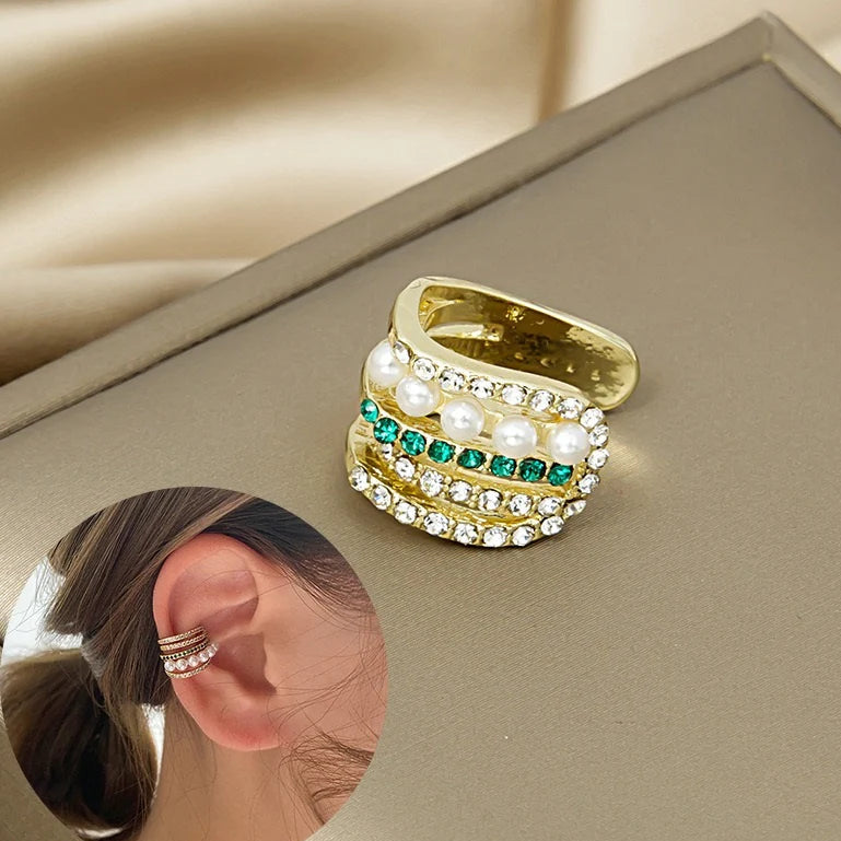 ZRJ114 SYB Pearl Stone Ear Cuff Single