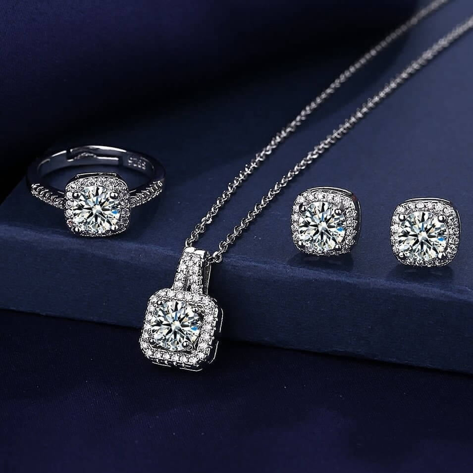 ZRJ268 BLX Square Stone Pendant Set 👑