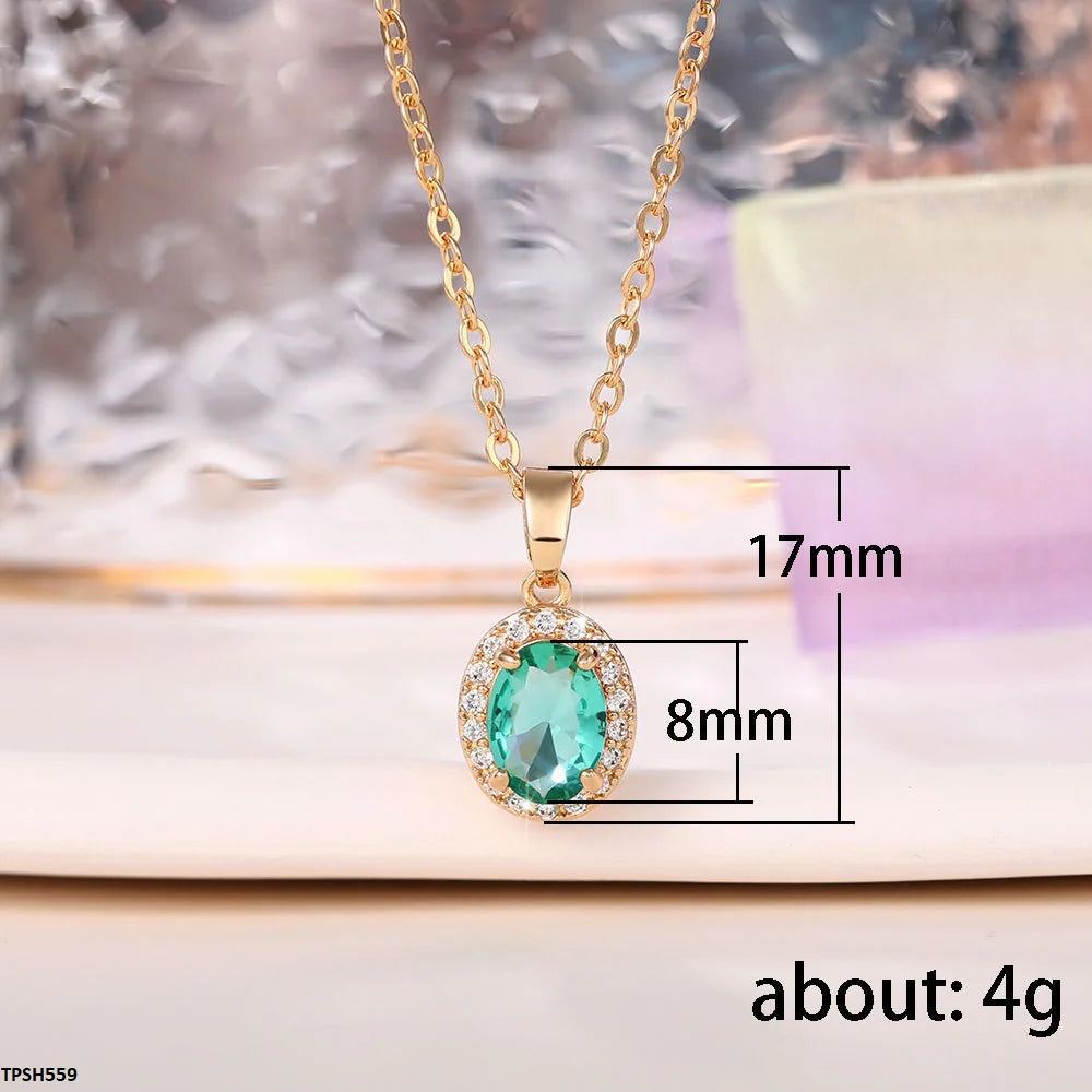 ZJP0005 Oval Pendant with Chain