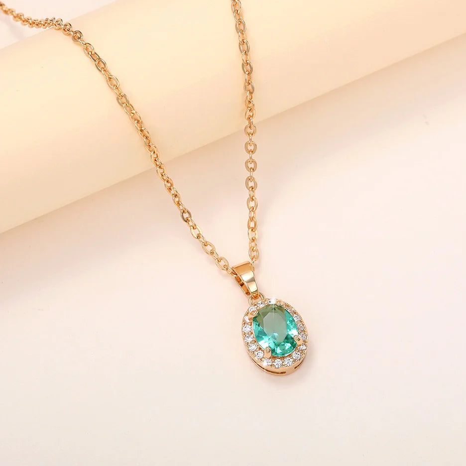 ZJP0005 Oval Pendant with Chain