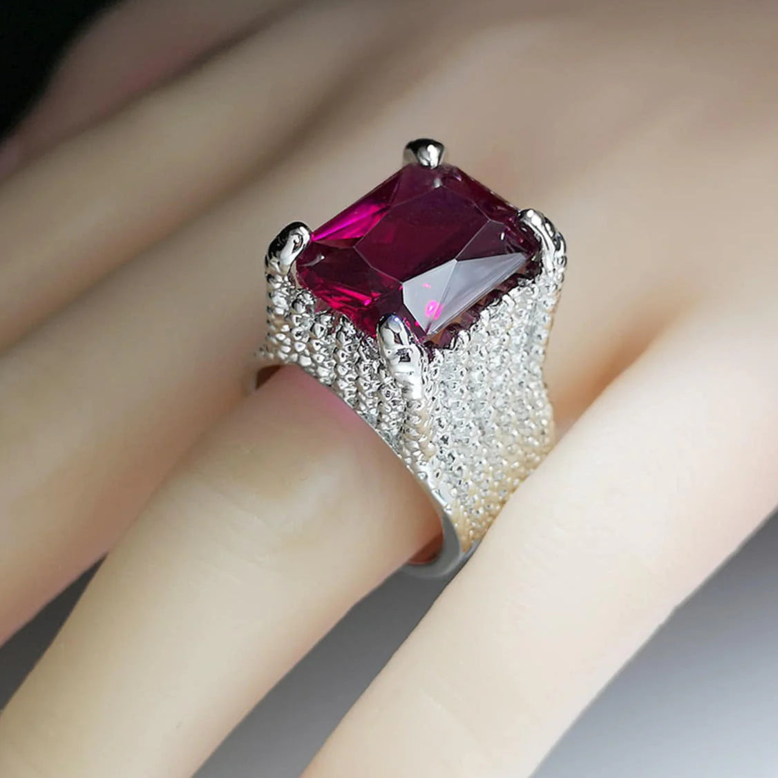 ZRJ295 KYC Redish Cathedral Ring